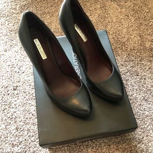 BCBG Black Leather High Heels